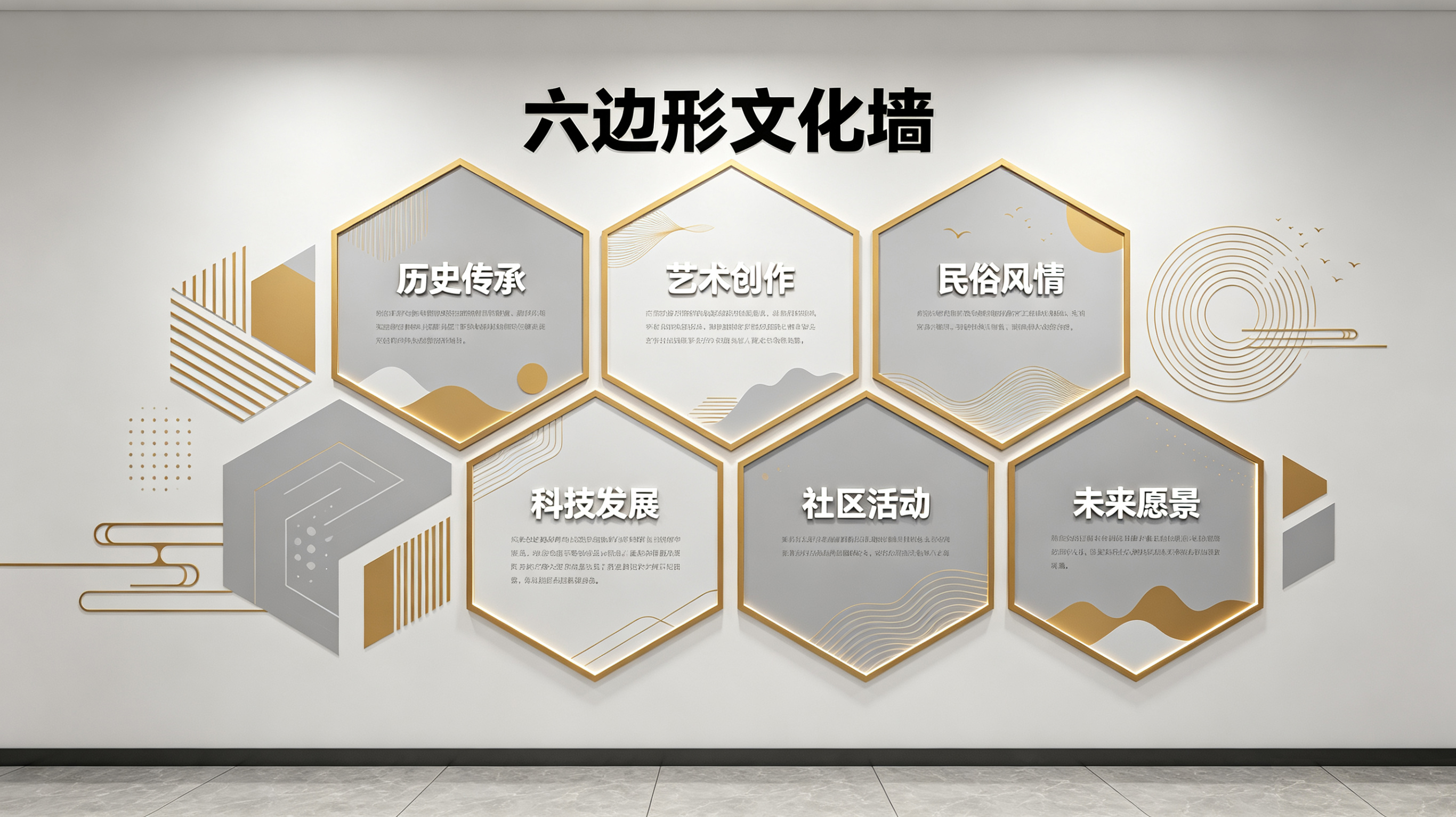  浚县企业文化墙 | 六边形信息美学
